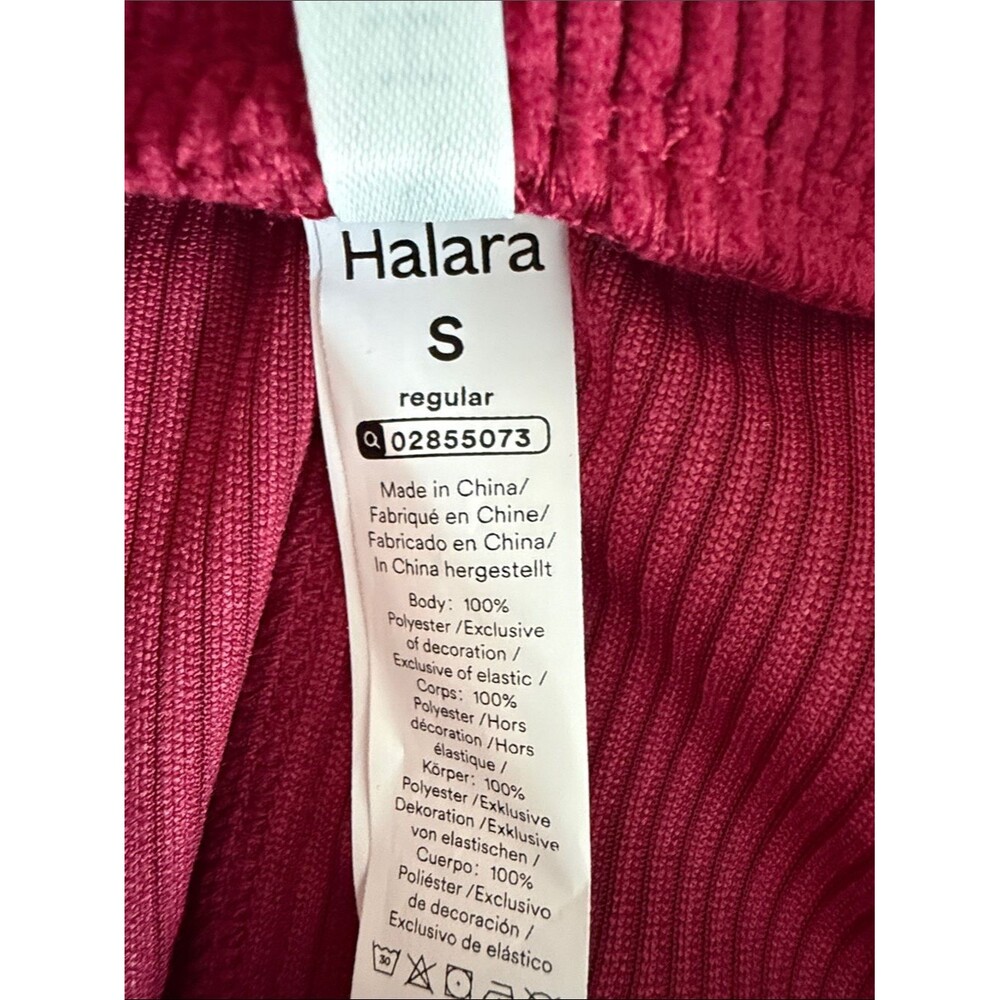 NWT Halara Women’s Size S Corduroy Midi Skirt Pink Berry Elastic Waist Pocket - Picture 7 of 9